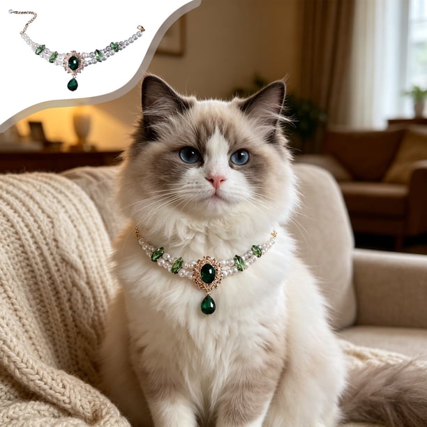 Collar ajustable de cristal con diamantes de imitación para mascotas: joyería brillante para perros y gatos pequeños y medianos, ideal para bodas, fiestas y ocasiones especiales. Un lindo regalo