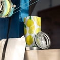 thumbnail image 3 of 20 Oz Lemon Coffee Tumbler Double Wall Insulated Stainless Steel Water Bottle | Metal Reusable Thermoses Flask with Cup Cap | Leak & Sweat Proof with Anti-Dust Lid, 3 of 7
