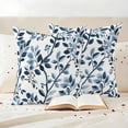 thumbnail image 3 of Navy Blue Botanical Outdoor Waterproof Pillow Covers, Summer Spring Leaves Decorative Square Throw Pillowcase Sofa Cushion Sham for Patio/Couch/Chair, 20"x20" 2 Pack, 3 of 8