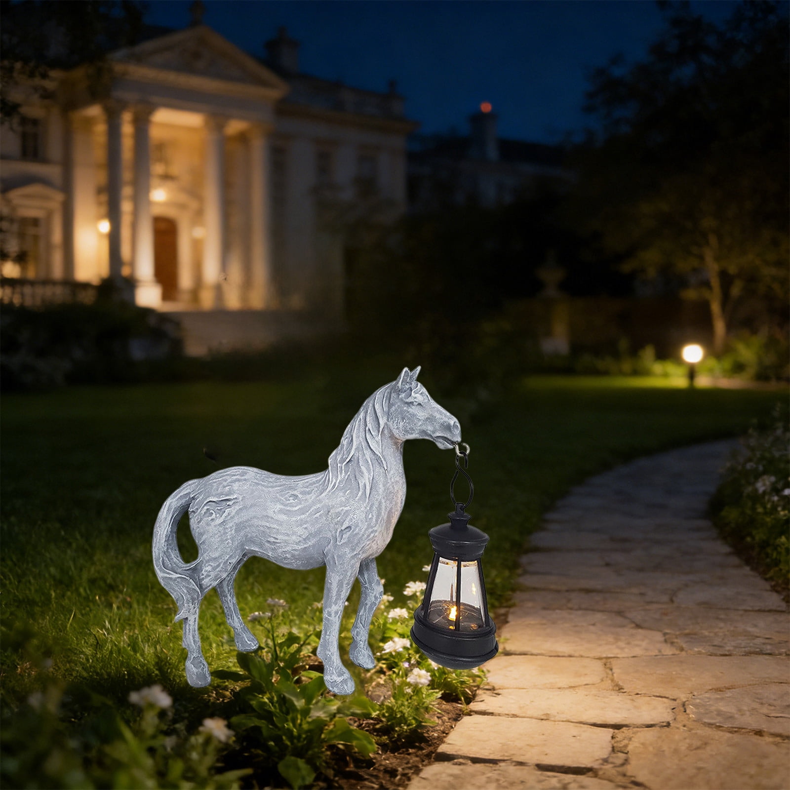 Solar Garden Animal Figurine Light Outdoor Decoration, Decorative Resin Landscape Lighting With Automatic Dusk To Dawn Sensor Waterproof Patio Yard Ornament Accent Lights