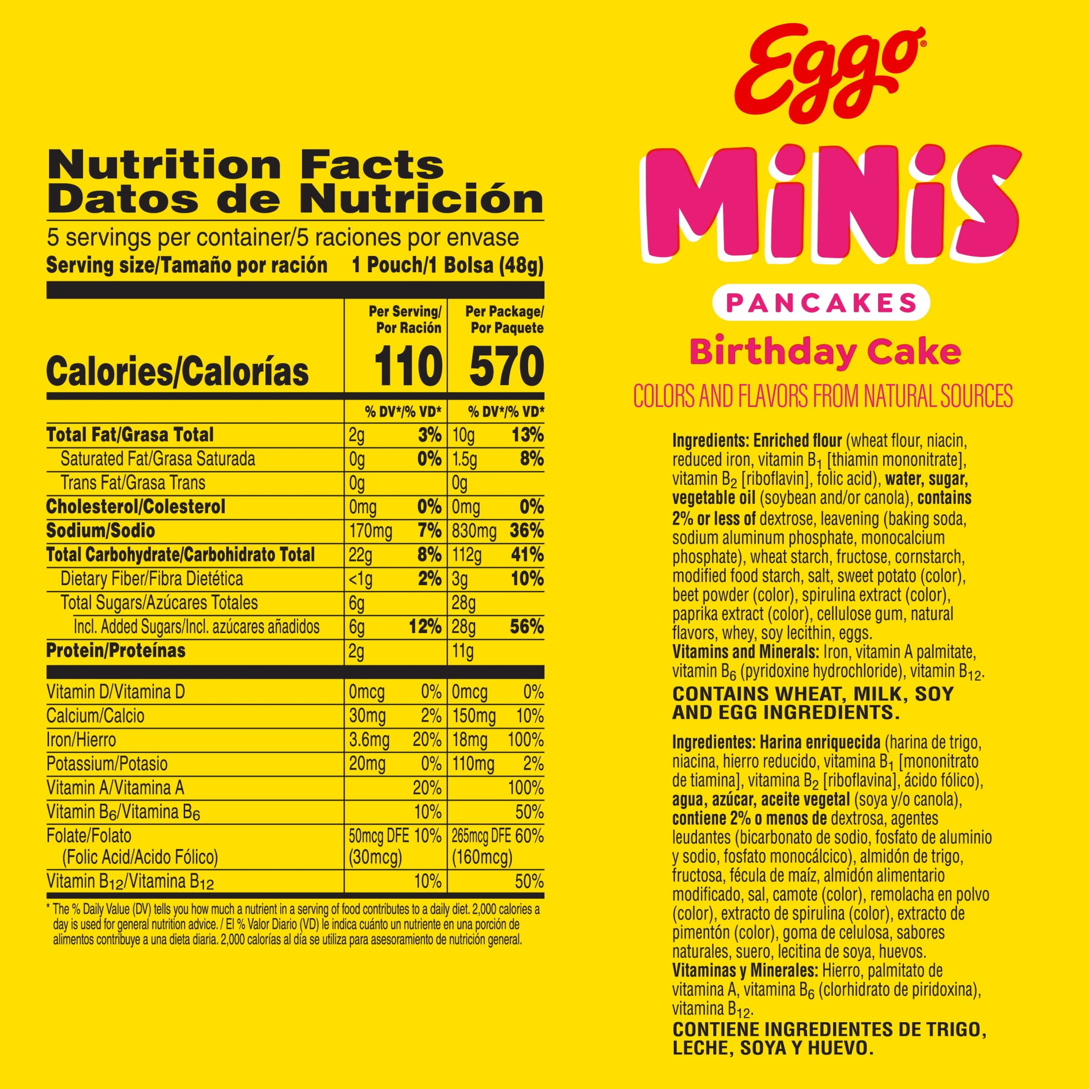 Eggo Minis Birthday Cake Pancakes, Breakfast Food, 8.4 oz, 5 Count (Frozen)