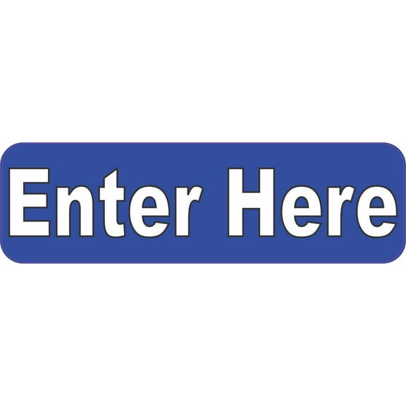 10in x 3in Blue Enter Here Magnet Vinyl Magnetic Business Sign Door