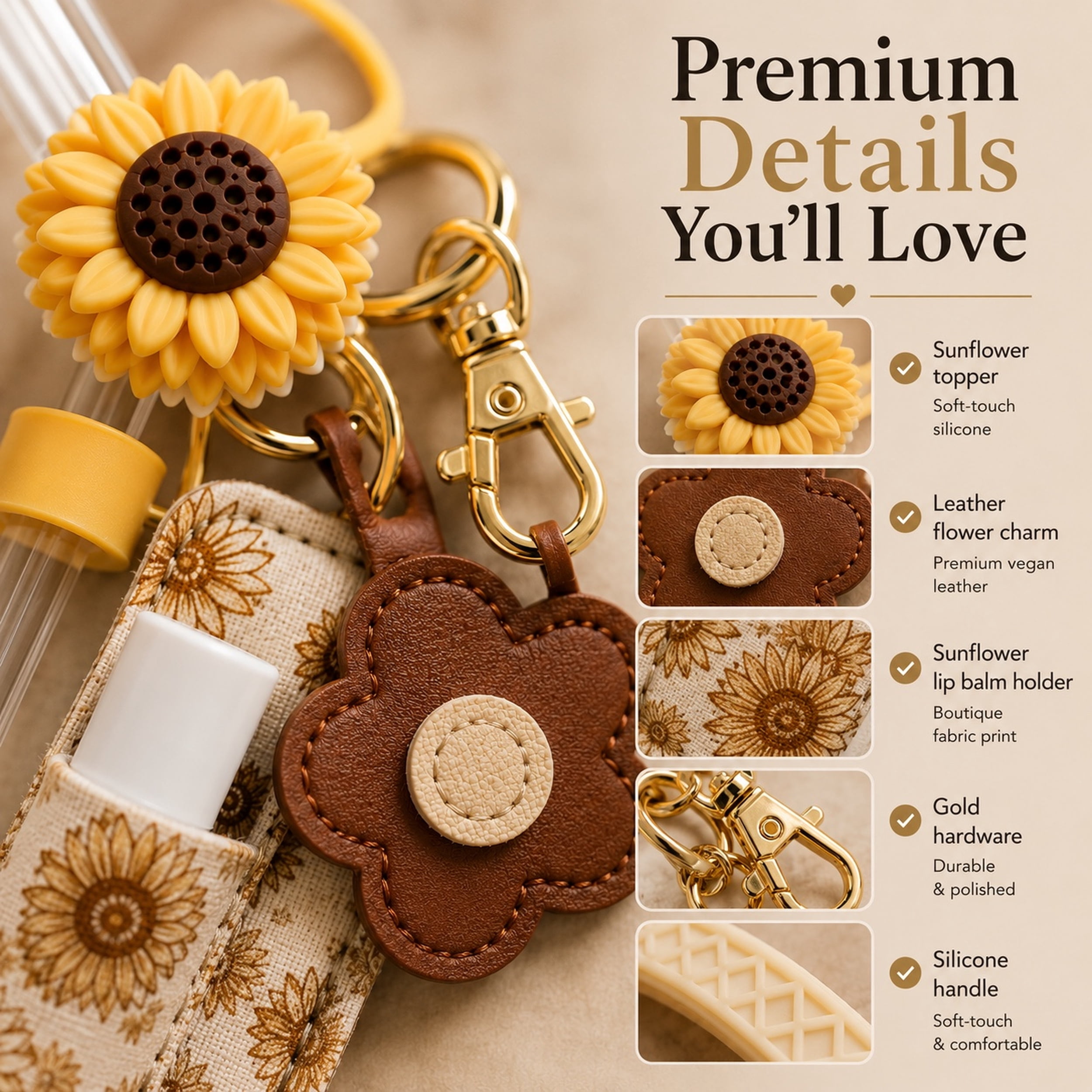 Biddlebee Cream Hive Kit 6-Piece Tumbler Accessory Set
