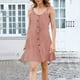 thumbnail image 5 of Camisón de poliéster para mujer, vestido de tirantes con cuello en V y botones para vacaciones de primavera y verano., 5 of 7