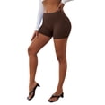 thumbnail image 2 of Franhais Women Elastic Waist Shorts, Careful Slogan Lettering Pattern Basic Work Out Fitting Hem Pants, 2 of 7