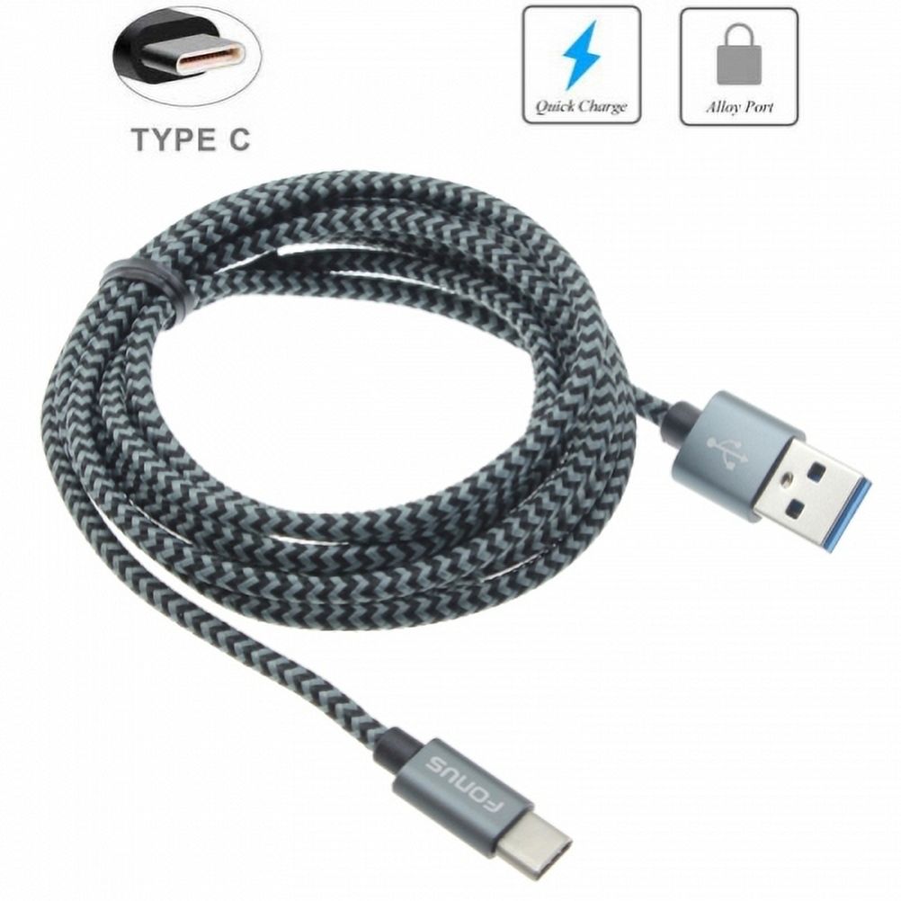 Type-C 6ft USB Cable w 30W Fast Home Charger W1W for Motorola One, Moto Z4 Z3 Play Z2 Play Z Play Droid Force Droid X4 G7 Power Play G6 - Nokia 3.1, 7.1, 8, Plus - OnePlus 5T, 6, 6T, 7 Pro