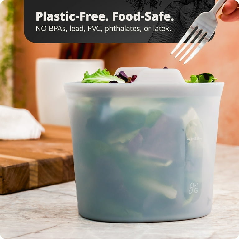 Greater Goods Reusable Silicone Containers for Food Storage, BPA