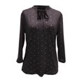 thumbnail image 1 of Blusa George Talla CH Cuello Alto Cinta y Puntos Negro, 1 of 4