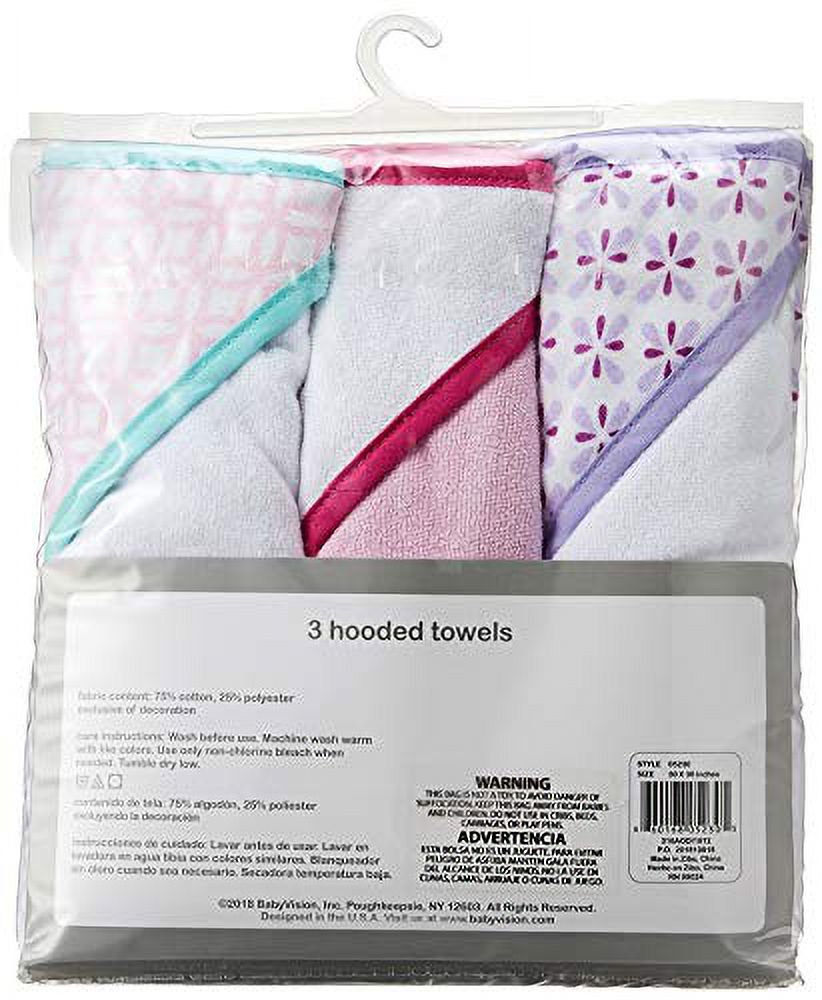 Luvable Friends Cotton Terry Hooded Towels, 3-Pack photo 2