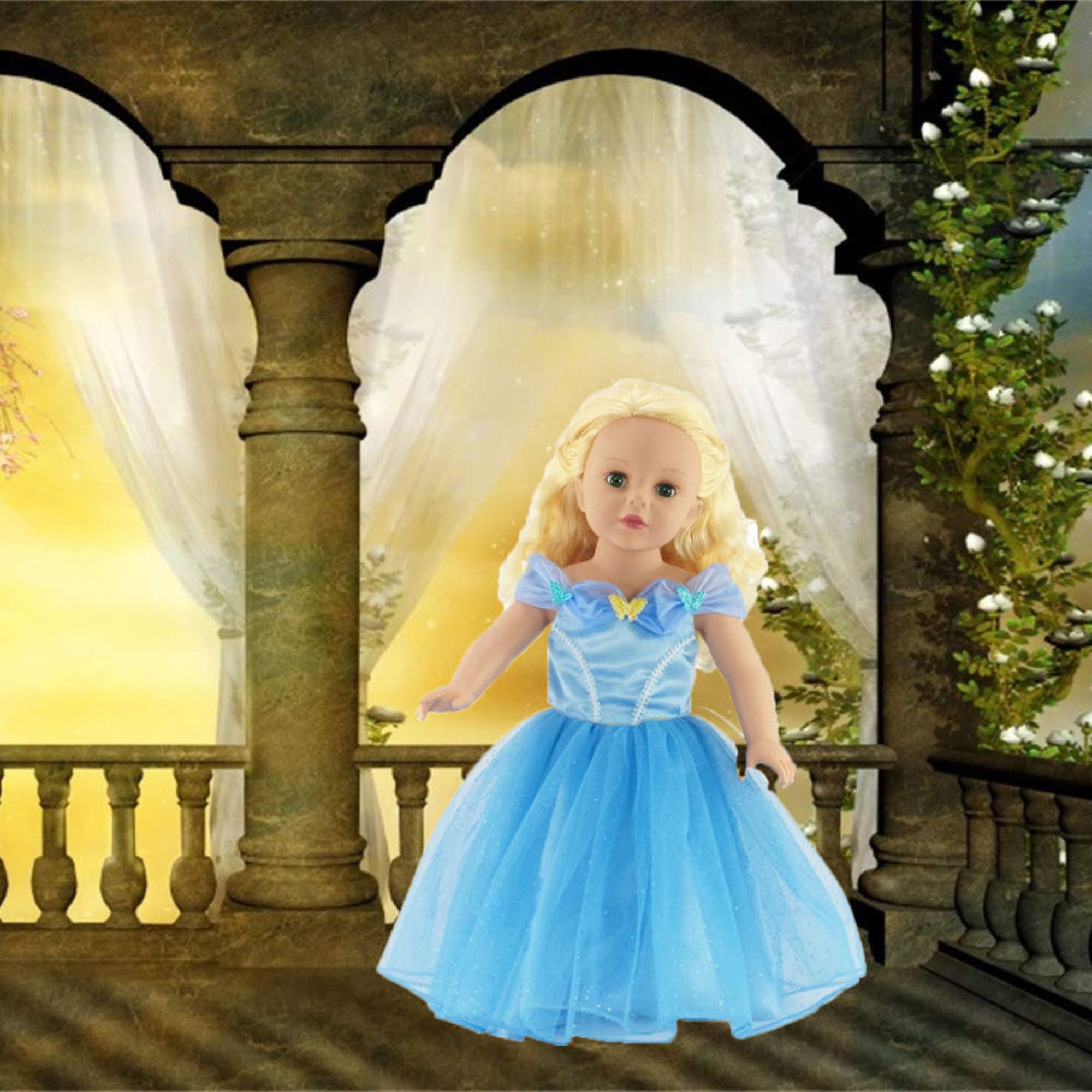 Emily Rose 18 Inch Doll Princess Costume Dress Outfit Cinderella-Inspired  Ball Gown - Includes Sparkly 18