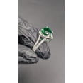thumbnail image 4 of OM Jewels 14k White Gold Plaed 3ct Lab Created Heart Cut Emerald Cocktail Wedding Ring, 4 of 5
