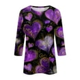 thumbnail image 4 of Resicozy Valentines Shirts For Women 3/4 Length Sleeve Valentine Day Top 2026 Cute Heart Printed Graphic Shirt Crewneck Pullover Watermelon Red#1 3XL, 4 of 4