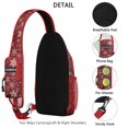 thumbnail image 3 of Sling Backpack,Red Christmas Snowflake Pattern Crossbody Bag with Water Bottle Holder,Waterproof Sling Bag for Men/Women with Chest Phone Holder for Hiking,Travel, 3 of 6