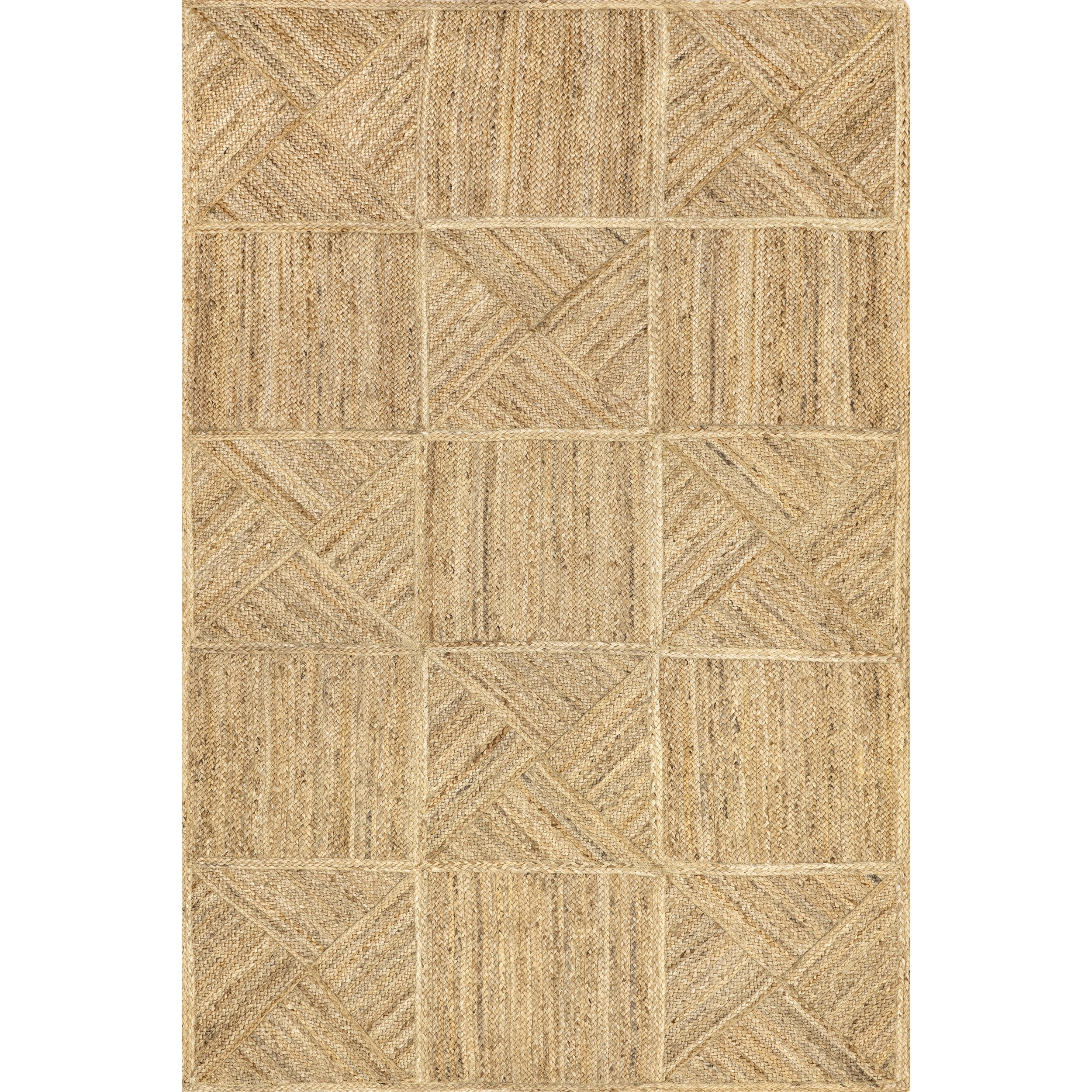 nuLOOM Sheila Modern Geometric Jute Blend Area Rug, 8' x 10', Natural