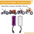 thumbnail image 7 of Unique Bargains 1 Set M10 Universal Motorcycle Rear View Mirrors Bar End Side Mirrors Mount Adjustable Iron Plastic Square Shape Purple, 7 of 7