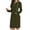 Army Green, variant on Sexlip Womens Long Sleeve Midi Dress V Neck Design Soft Fabric Relaxed Silhouette for Office Wear Black S