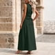 thumbnail image 4 of Vestido de Camiseta Negra para las Mujeres Casual Sólido Cuello Redondo sin Mangas Elegante Suelto Vestido Largo para Cualquier Ocasión, 4 of 5