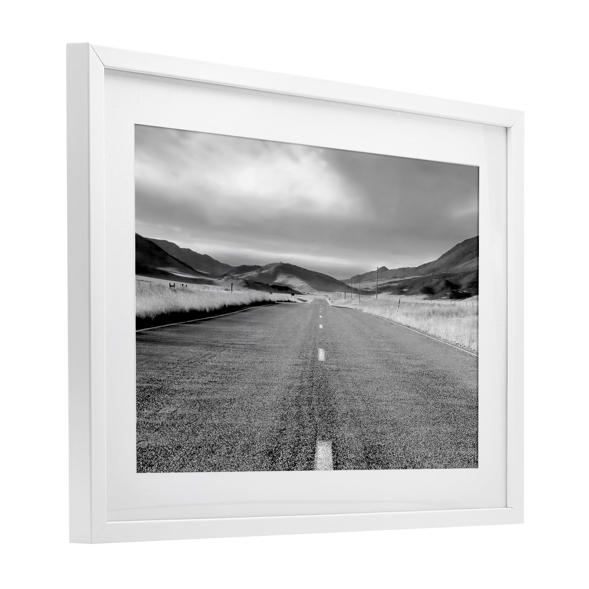 Stupell Industries Open Road Through Rolling Hills White Framed Print Under Glass, design by Steve Toole