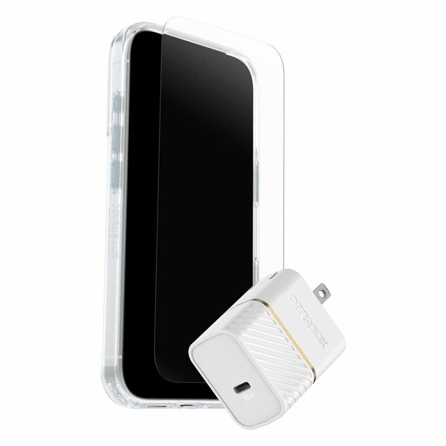OtterBox Protection+Power Kit (Symmetry Clear MagSafe a/Glass + Wall Charger 30W White) Clear pour iPhone 17 Pro