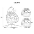 thumbnail image 6 of 2 Persons Egg Chair With Stand Indoor Outdoor Swing Chair Patio Wicker Hanging Egg Chair Hanging Basket Chair With Stand For Bedroom Living Room Balcony,Light Gray, 6 of 13