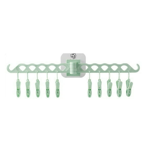 Toystoory Colgador de ropa de plástico desmontable de alta resistencia montado en la pared sin perforaciones para el hogar, baño, inodoro, sombrero, Almacenamiento y organización del hogar Verde Toystoory HA064697-01B