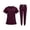 Deep Red, variant on Scrubs for Women Set V-Neck Top & Tapered Leg Jogger Pants Stretch Nursing Scrubs Set Uniform