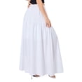 thumbnail image 5 of Dewadbow Women Loose A-Line Skirt Solid Color Summer Elastic Drawstring Skirt, 5 of 6