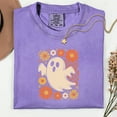 thumbnail image 4 of Comfort Colors® Checkered Ghost Shirt, Halloween Floral Ghost Shirt, Cute Fall Shirt, Cottagecore Ghost Tee, 4 of 6