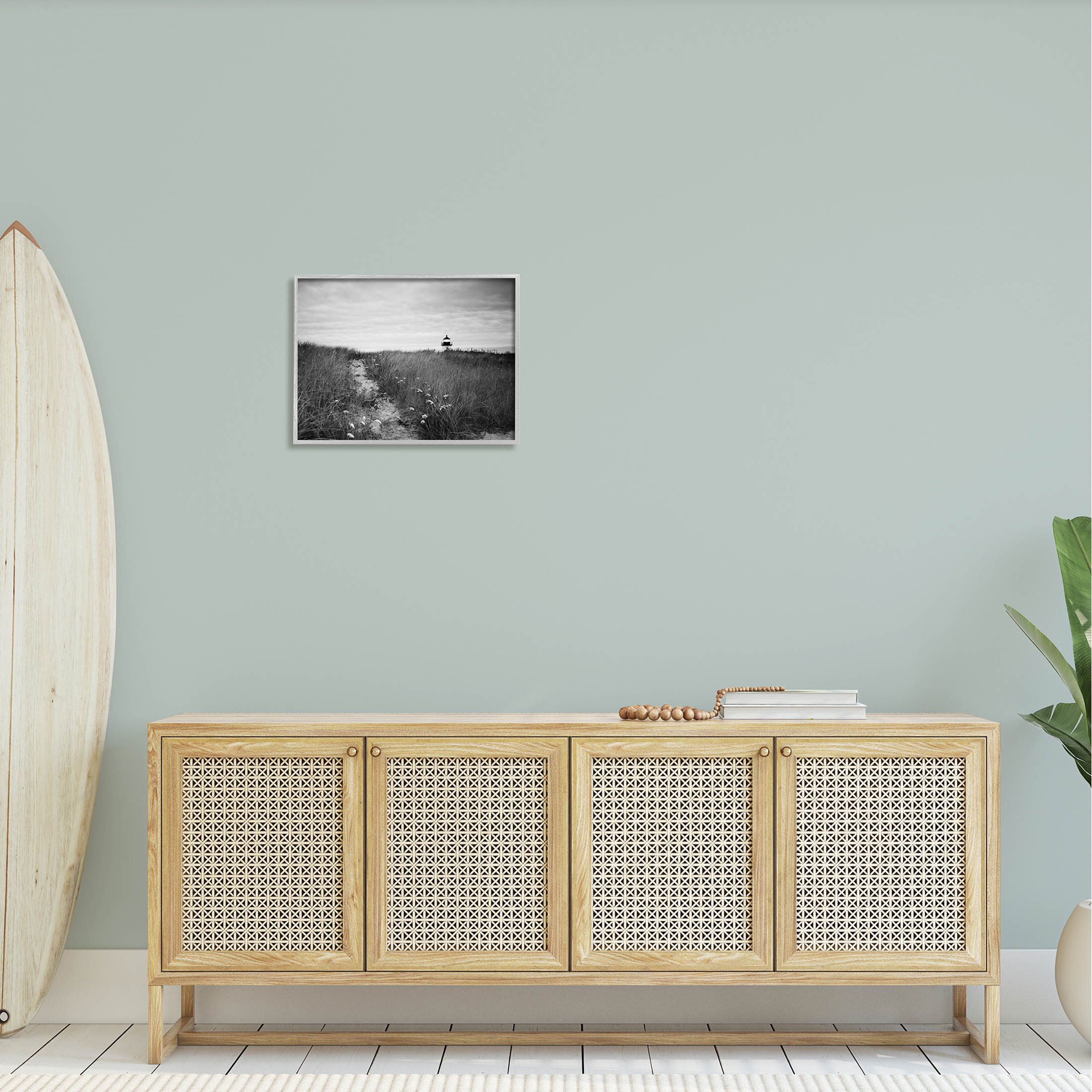 Stupell Industries Nantucket Light Distant Lighthouse Photograph Gray Framed Art Print Wall Art, Design by Aledanda