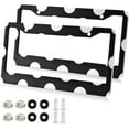 thumbnail image 2 of Coolnut Polka Dot License Plate Frames 2pcs, Aluminum Universal Car License Plate Holder with Elliptical Hole for US Vehicles, 12"x 6", 2 of 7