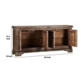 thumbnail image 6 of Reclaimed Wood 4 Door Sideboard with Hand Carved Floral Pattern, Brown, 6 of 8