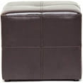 thumbnail image 2 of Pemberly Row Traditional Leather Cube Ottoman in Dark Brown, 2 of 5