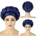 thumbnail image 2 of Turban Africain pour Femmes Foulard Couvre-Chef Chapeau Violet, 2 of 3