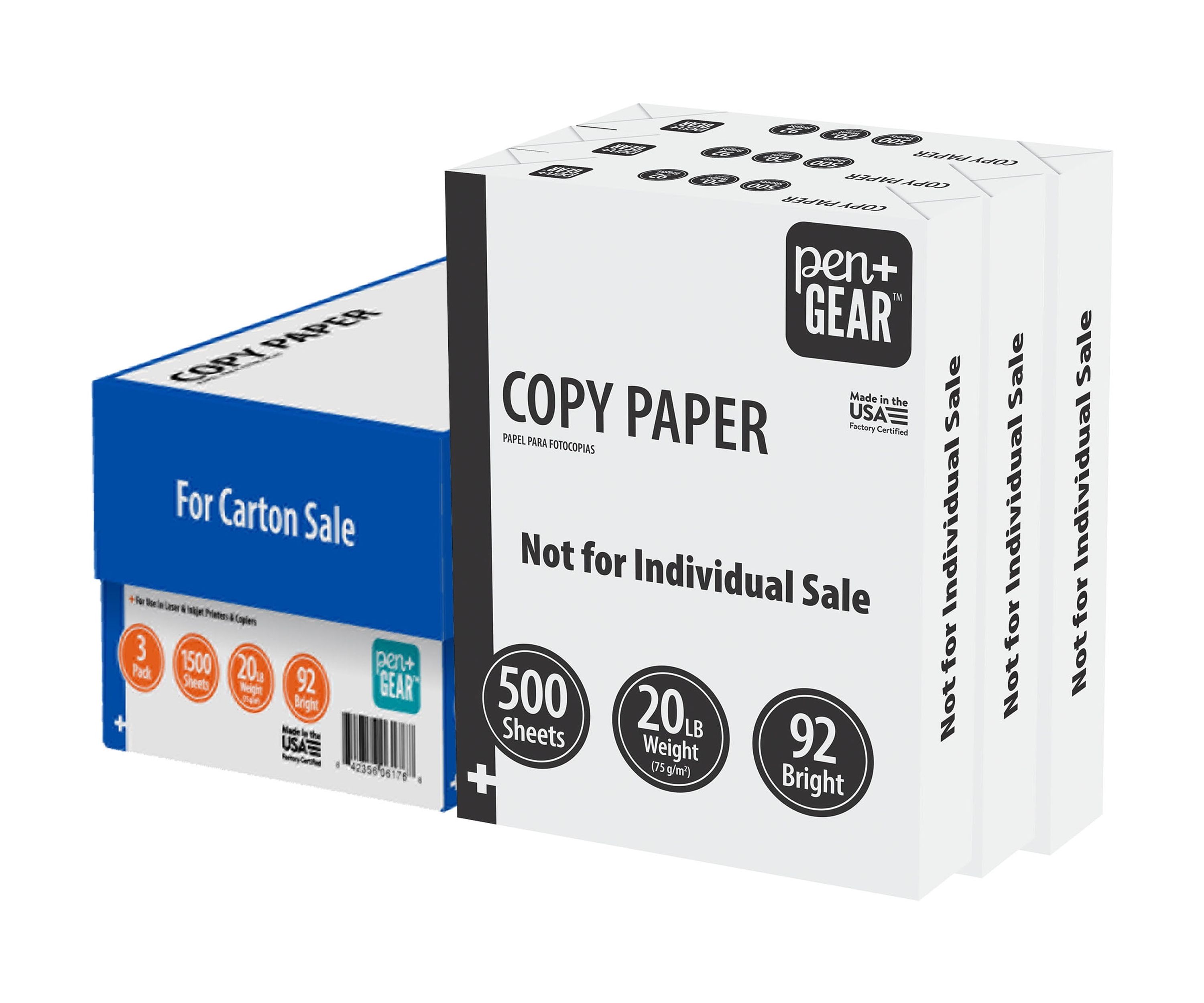 Pen+Gear Copy Paper, 8.5" x 11", 1,500 Sheets photo 1