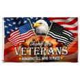 thumbnail image 3 of Bayyon Thank You Veterans, Memorial American Eagle Flag Banner with Grommets 3x5Feet Man cave Decor, 3 of 6