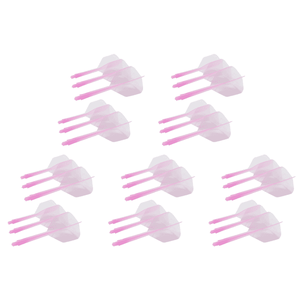 6 varillas y plumas integradas para dardos, forma estándar (Rosa)