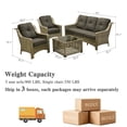 thumbnail image 2 of Ovios 4 Pieces Outdoor Furniture Set High Back All-Weather Wicker Patio Conversation Set with Solar Light Coffee Table, Black, 2 of 9