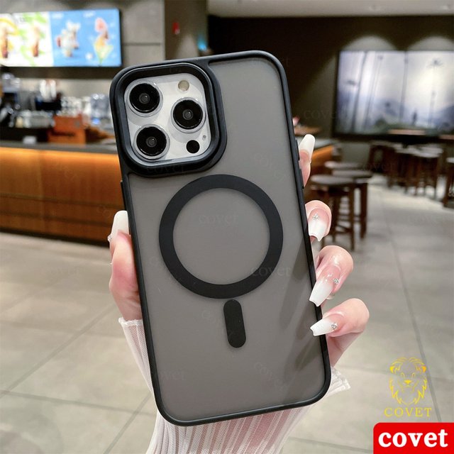 COVET Fundas Funda De Atracción Magnética Anticaída Transparente Mate Compatible Con Case Funda Para iPhone 11 12 13 14 Pro Max 14 Plus