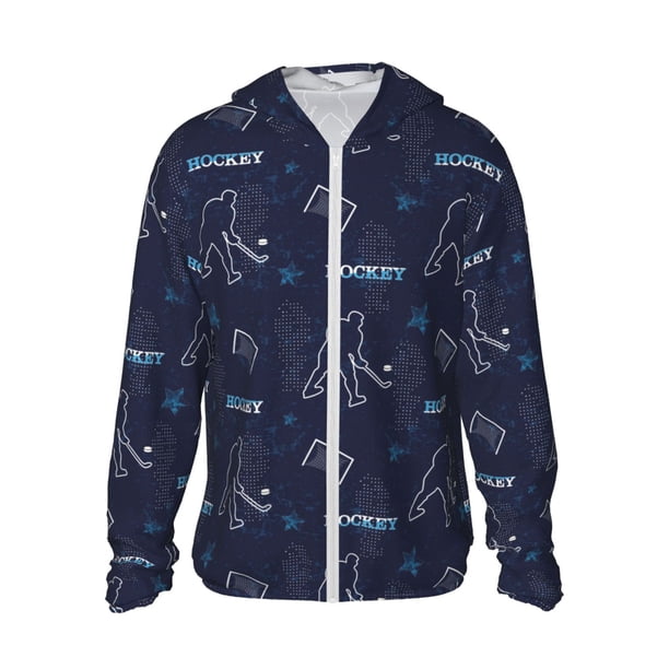 Fotbe Hockey Players Chaqueta con Protección Solar UPF 50+ para Hombre y Mujer, Camisa con Capucha y Bolsillos-Medium