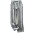 thumbnail image 2 of Munlar Mid Waist Womens Fleece Leggings Dark Gray Loose Fit with Pockets Pajama Pants for Women, 2 of 3