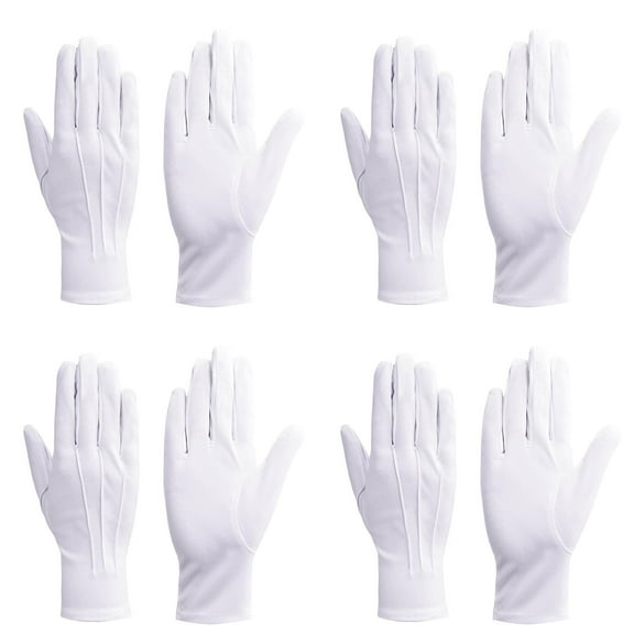 White Cotton Glove Men Cloth Gloves for , Nylon Cotton Gloves for Party 1-9 Pack
