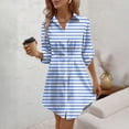 thumbnail image 6 of HAJWOH Women's Tshirt Dress Fall Winter Button Down Long Sleeve Dress Vintage Knee Teacher Dresse Sky Blue XXL, 6 of 7