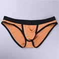 thumbnail image 5 of KHONTS Men's Soft Underwear Low Rise Brief Underpants U Convex Pouch Space Module Funny Lingerie Orange L, 5 of 5