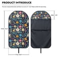 thumbnail image 7 of FUIALDOLG Front Seat Towel Cover Machine Washable Microfiber, Compatible with Van Suv, for Cars Trucks SUVs, Dark Blue Floral Print, 7 of 7