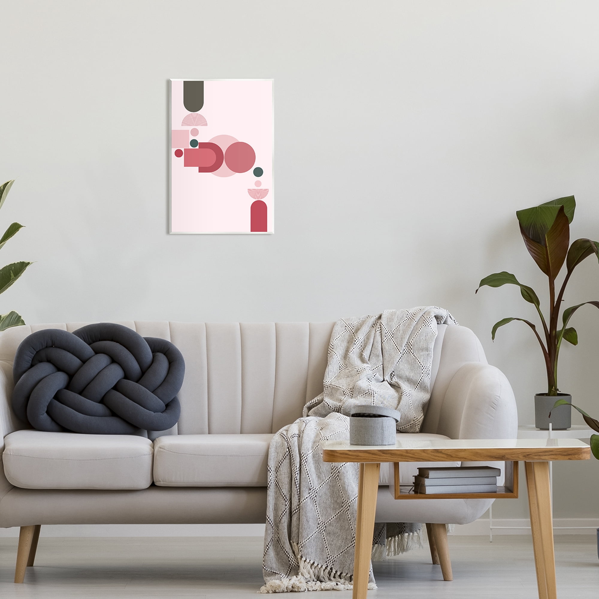 Stupell Industries Pink Varied Geometric Shapes Abstract Painting Unframed Art Print Wall Art, 13 x 19