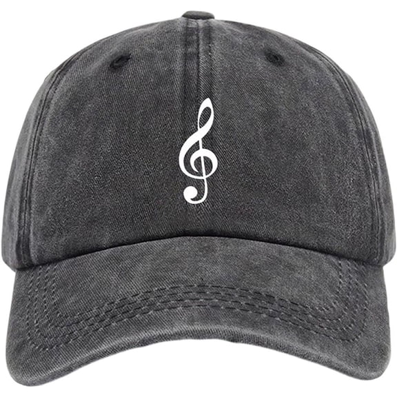 Byfri Vintage Note Printed Baseball Cap, Adjustable Polyester Sun Hat for Men Women Street Fashion, As Shown 56-60cm