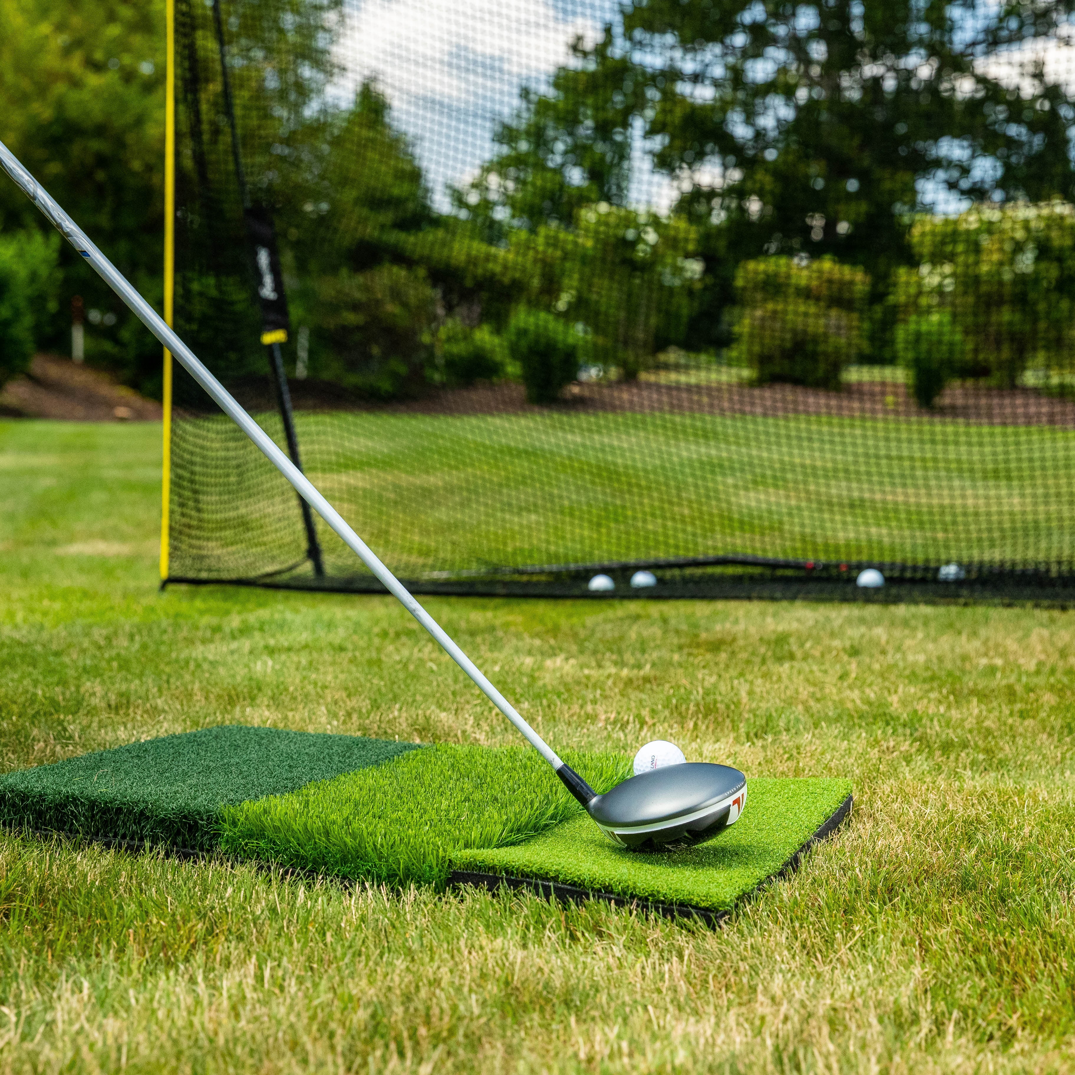 Franklin Sports Tri-Level Golf Hitting Mat with Rubber Tee - Practice Aid Golf