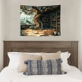thumbnail image 4 of RKSupls Enchanted Forest and Library Themed Tapestry,Home Tapestry Suitable for Hanging for Decorative Wall Hanging, Decorative Bedroom, Living Room Decoration - 40x30in, 4 of 6