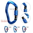 thumbnail image 3 of Tignapoo Durable Aluminum Alloy Climbing Carabiner AL-8126N - Silver, High Load Capacity for Outdoor Adventures, Automatic/Screw Locking Mechanism, Lightweight and Portable, Ideal for Hiking,, 3 of 6