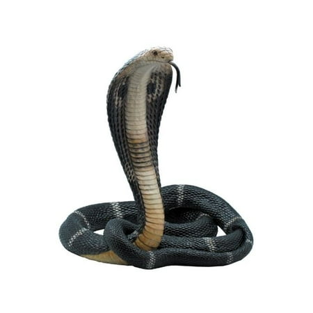 - 13 Inch Animal Figure Coiled King Cobra Snake Collectible Display